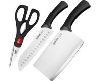 厨房刀具套装三件套家用不锈钢菜刀菜板全套切片多用刀剪组合
